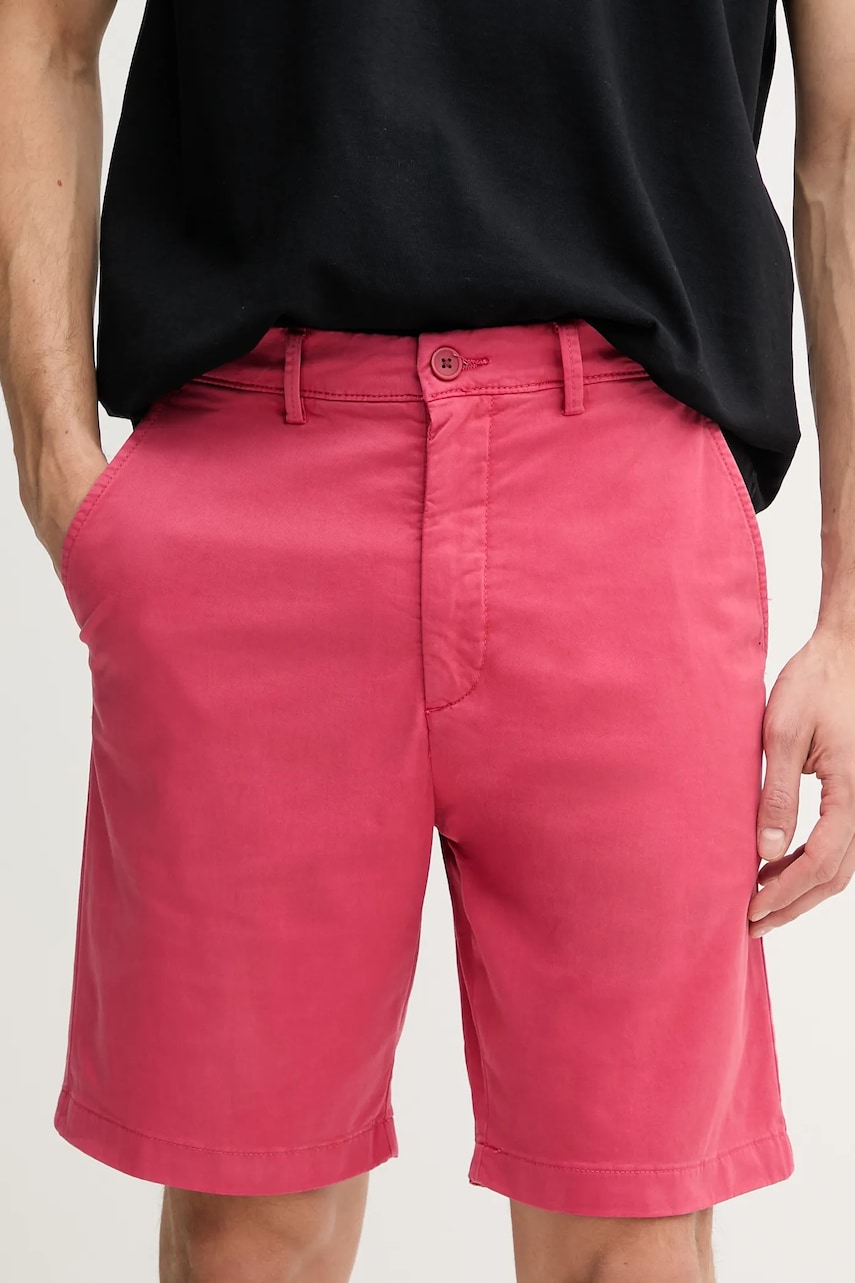 Levně Kraťasy Pepe Jeans REGULAR CHINO SHORT pánské, růžová barva, PM801181