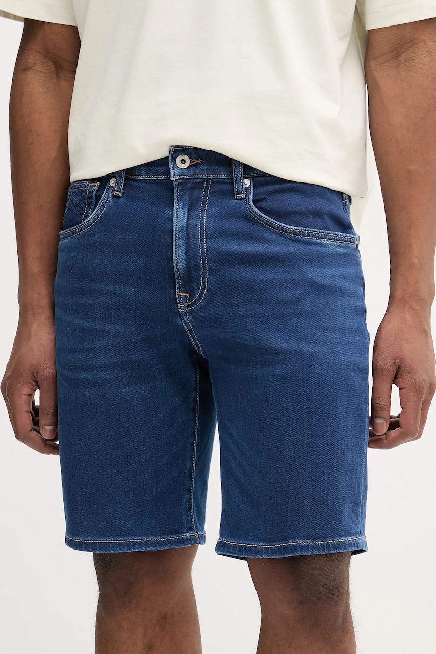 Pepe Jeans pantaloni scurti jeans RELAXED GYMDIGO SHORT CALLEN barbati, culoarea bleumarin, PM801185EF6 Pepe Jeans pantaloni scurti jeans RELAXED GYMDIGO SHORT CALLEN barbati, culoarea bleumarin, PM801185EF6
