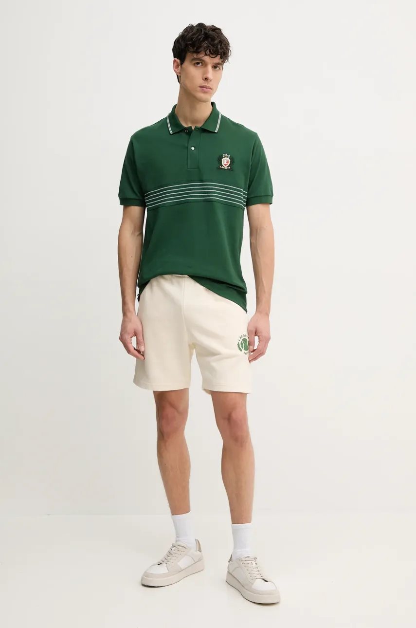 Шорты Lacoste мужские цвет бежевый GH9708 Шорты Lacoste мужские цвет бежевый GH9708