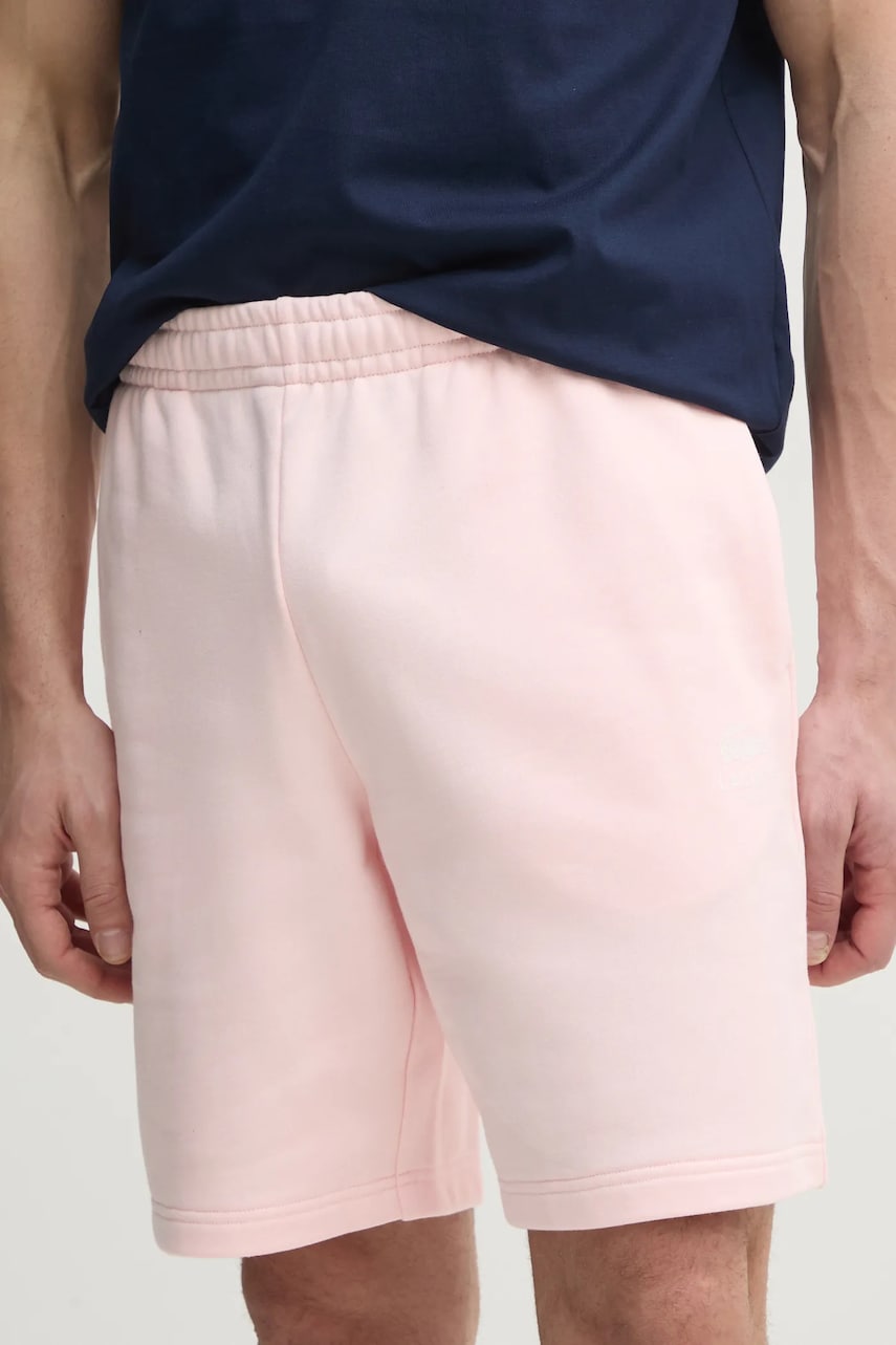 Lacoste pantaloni scurti din bumbac culoarea roz, GH0990 Lacoste pantaloni scurti din bumbac culoarea roz, GH0990