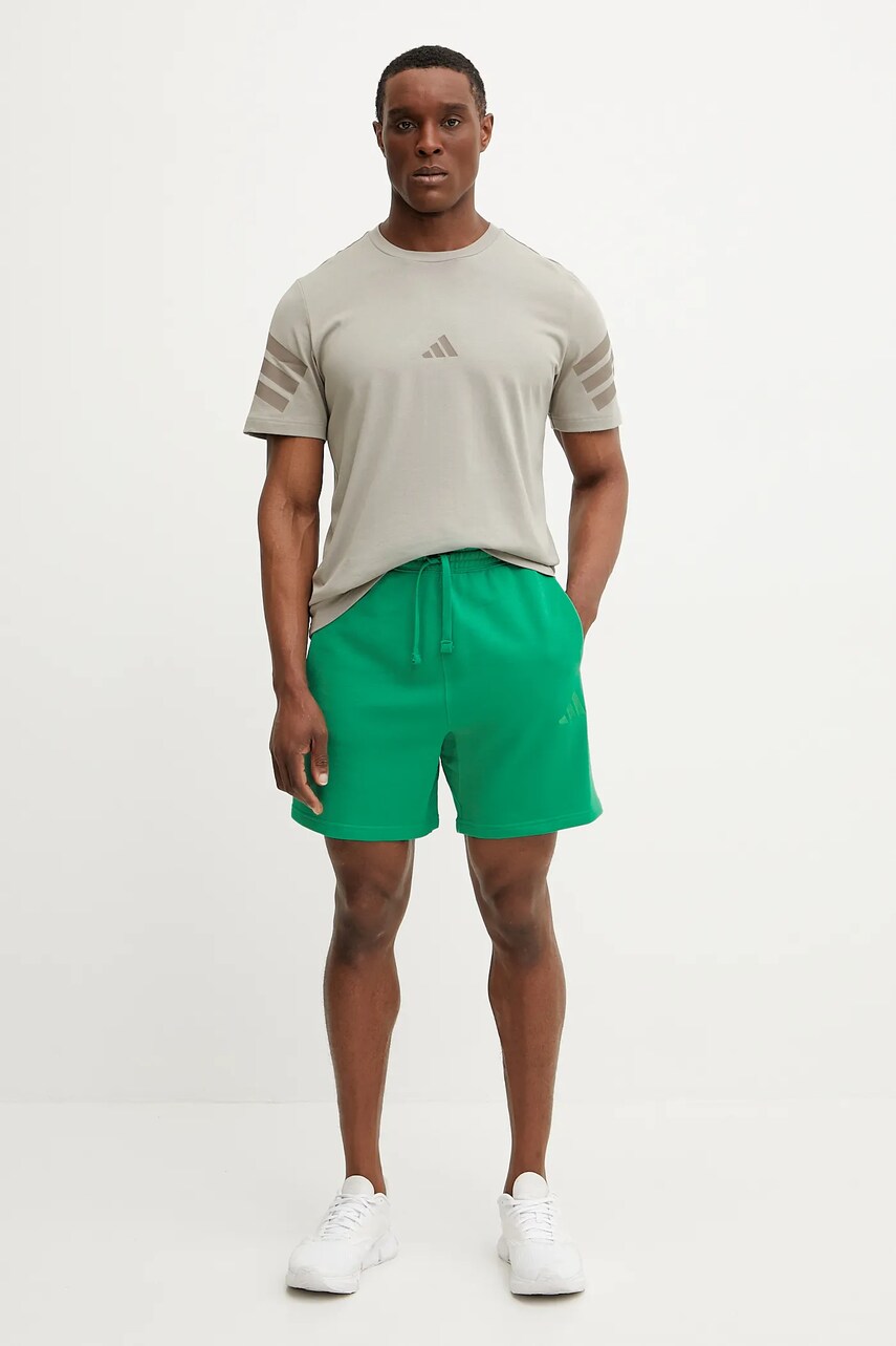 Хлопковые шорты adidas ALL SZN мужские цвет зелёный JI6417 Хлопковые шорты adidas ALL SZN мужские цвет зелёный JI6417