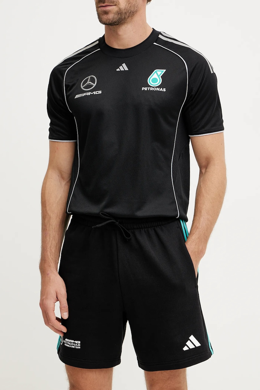 adidas pantaloni scurti din bumbac x Mercedes barbati, culoarea negru, JV5429 adidas pantaloni scurti din bumbac x Mercedes barbati, culoarea negru, JV5429