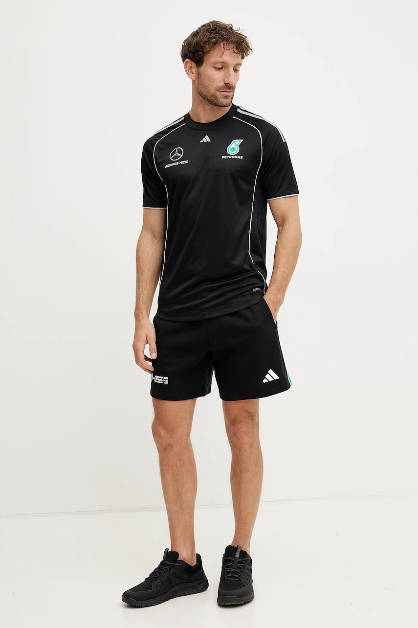Хлопковые шорты adidas x Mercedes мужские цвет чёрный JV5429 Хлопковые шорты adidas x Mercedes мужские цвет чёрный JV5429