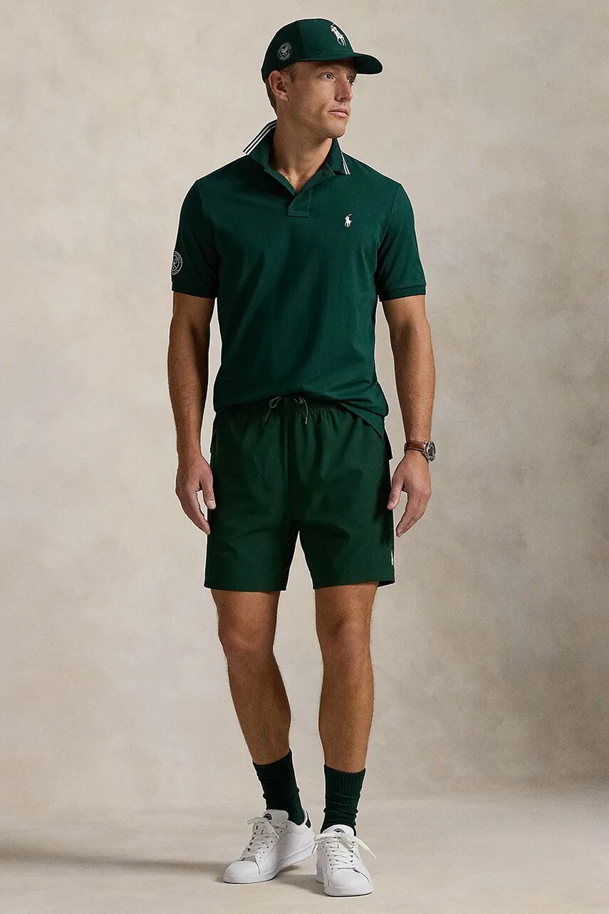 Levně Kraťasy Polo Ralph Lauren pánské, zelená barva, 710939539