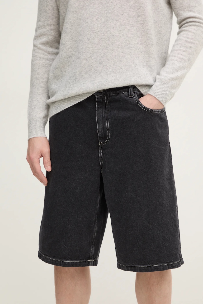 American Vintage pantaloni scurti jeans barbati, culoarea negru, MYOP09BE25 American Vintage pantaloni scurti jeans barbati, culoarea negru, MYOP09BE25