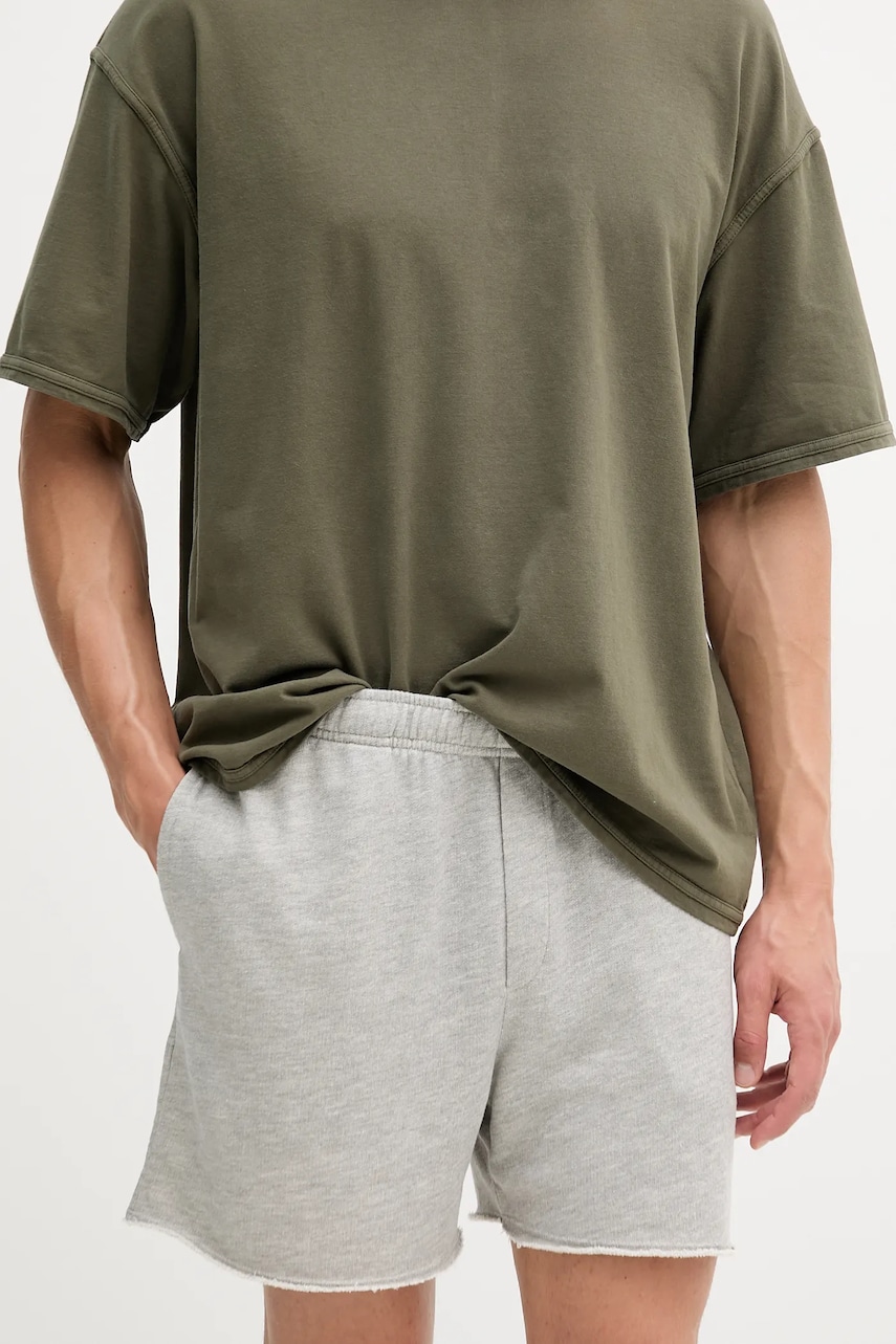 American Vintage pantaloni scurți culoarea gri, melanj, MZOF09AE25