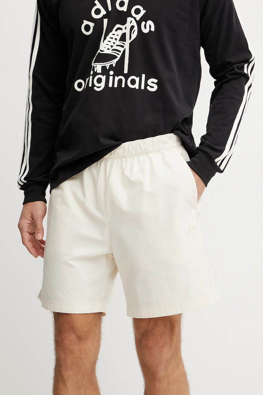 adidas Originals pantaloni scurti din bumbac Essential barbati, culoarea bej, JD2461 adidas Originals pantaloni scurti din bumbac Essential barbati, culoarea bej, JD2461