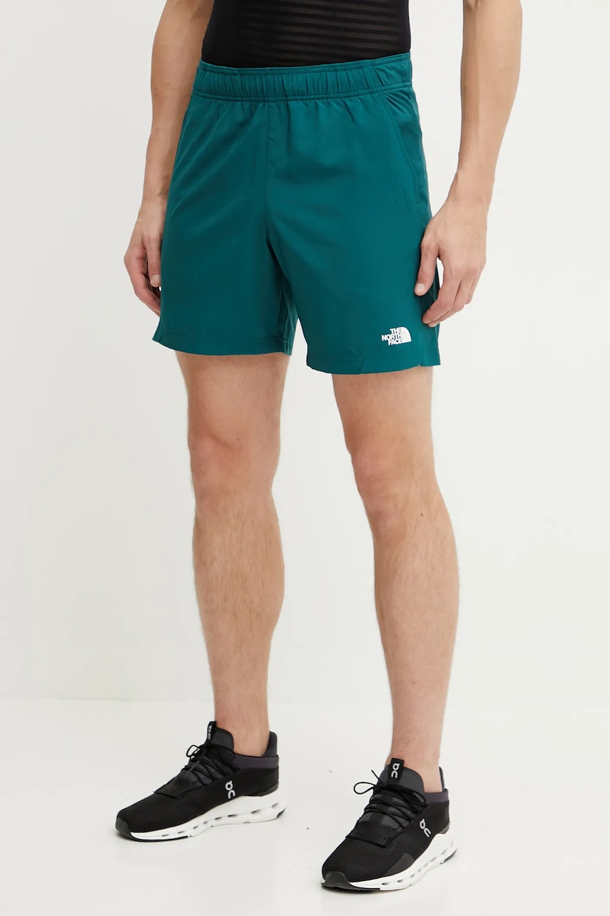 The North Face pantaloni scurti sport 24/7 barbati, culoarea verde, NF0A3O1B6GI1