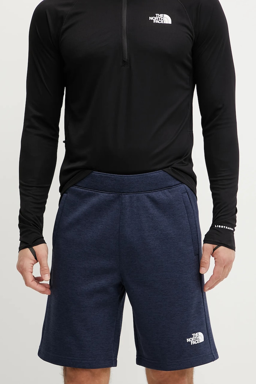 The North Face pantaloni scurti Reaxion barbati, culoarea albastru marin, melanj, NF0A8BET8Q01