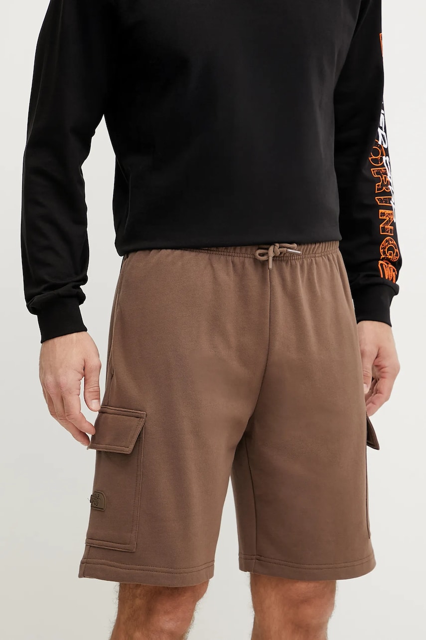 The North Face pantaloni scurti din bumbac barbati, culoarea maro, NF0A8C2Z1OI1 The North Face pantaloni scurti din bumbac barbati, culoarea maro, NF0A8C2Z1OI1