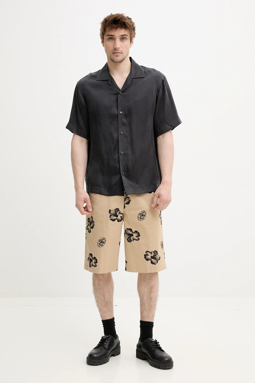 Хлопковые шорты Hugo Blue цвет бежевый 50542159