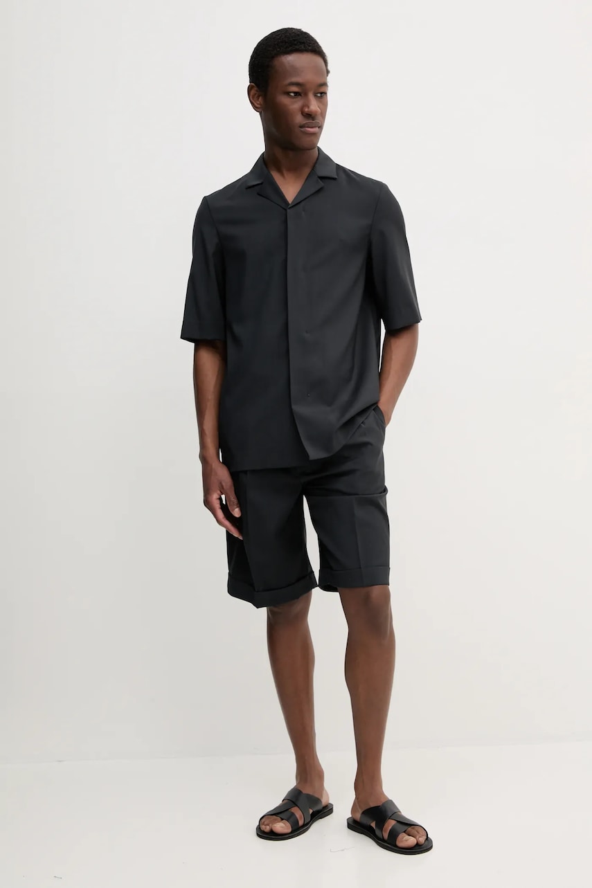 Шерстяные шорты BARENA VENEZIA Camicia Mola мужские цвет чёрный PAU5095.478 Шерстяные шорты BARENA VENEZIA Camicia Mola мужские цвет чёрный PAU5095.478
