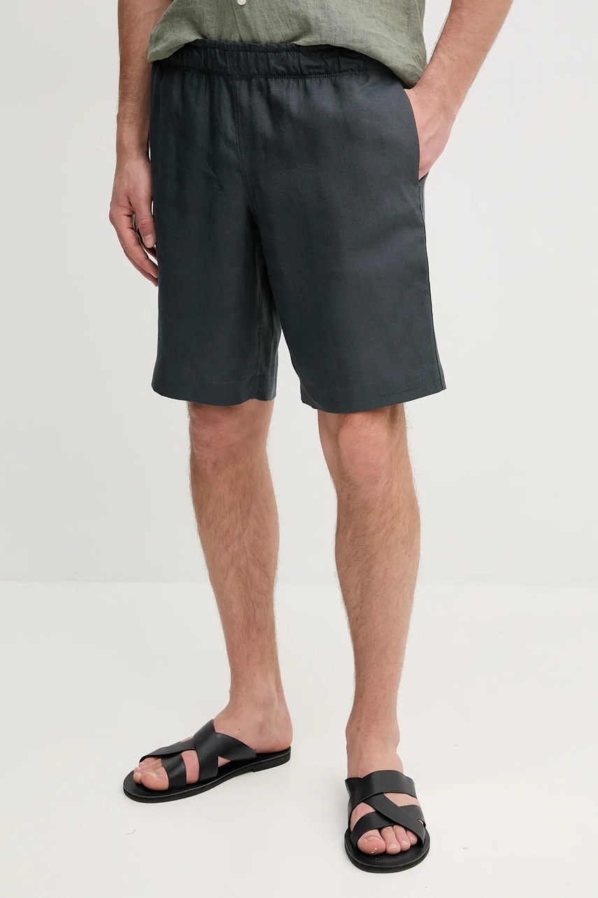 ZADIG&VOLTAIRE pantaloni scurți din in bărbați, culoarea gri, WMBS01061