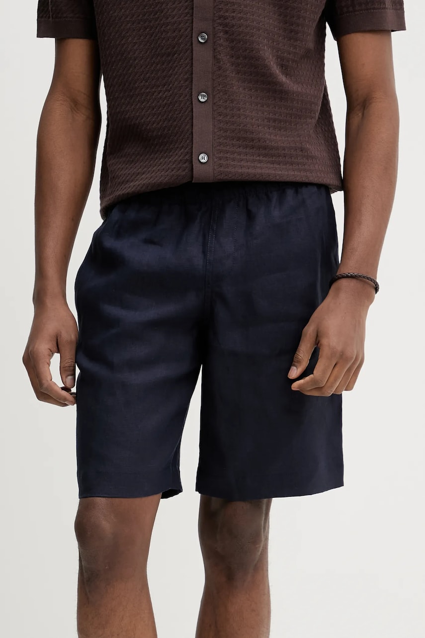 ZADIG&VOLTAIRE pantaloni scurți din in culoarea bleumarin, WMBS01061