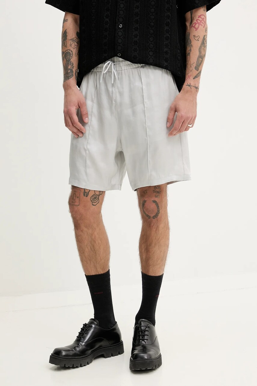 HUGO pantaloni scurti barbati, culoarea gri, 50546181