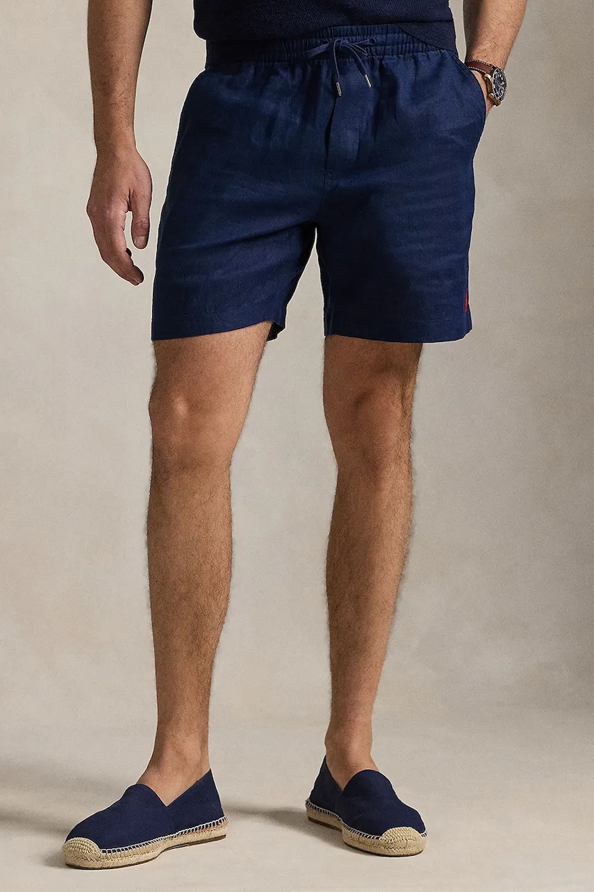 Льняные шорты Polo Ralph Lauren цвет синий 710958586 Льняные шорты Polo Ralph Lauren цвет синий 710958586