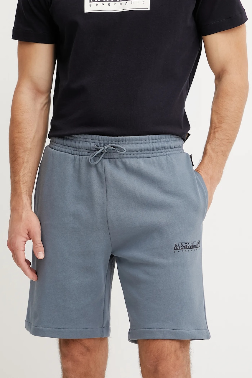 Napapijri pantaloni scurți din bumbac N-Gori bărbați, culoarea gri, NP0A4IBQG1Y1 Napapijri pantaloni scurți din bumbac N-Gori bărbați, culoarea gri, NP0A4IBQG1Y1