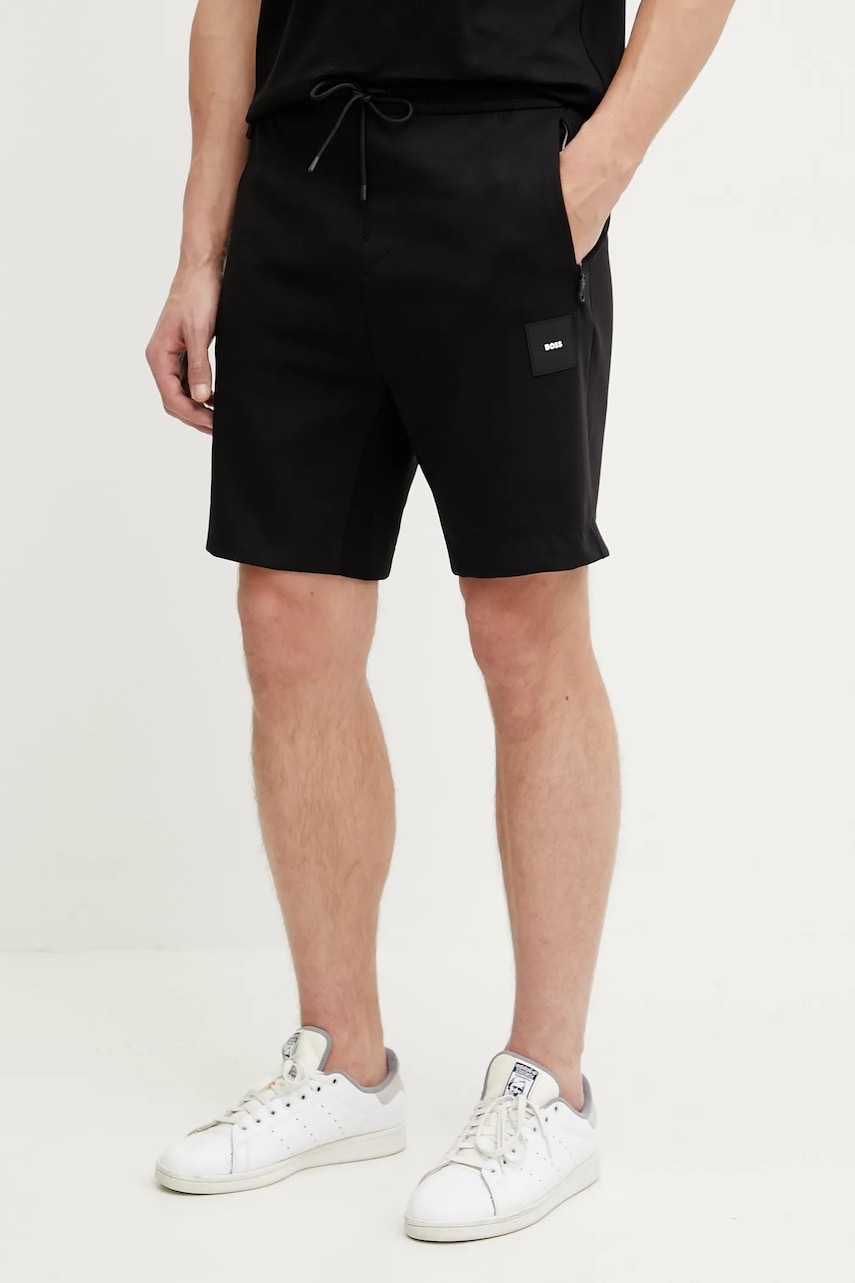 BOSS Green pantaloni scurti barbati, culoarea negru, 50537199 BOSS Green pantaloni scurti barbati, culoarea negru, 50537199