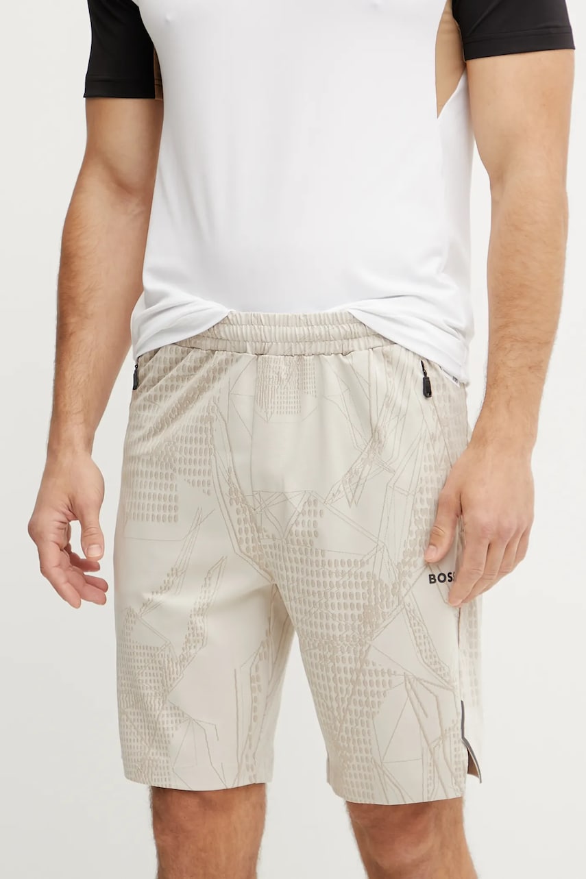 BOSS Green pantaloni scurti barbati, culoarea bej, 50537740 BOSS Green pantaloni scurti barbati, culoarea bej, 50537740