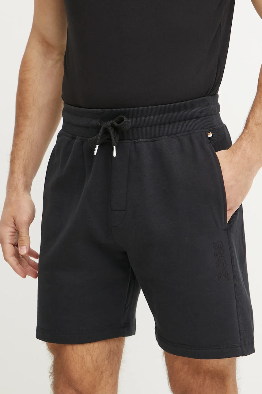 BOSS pantaloni scurți din bumbac bărbați, culoarea negru, 50540522