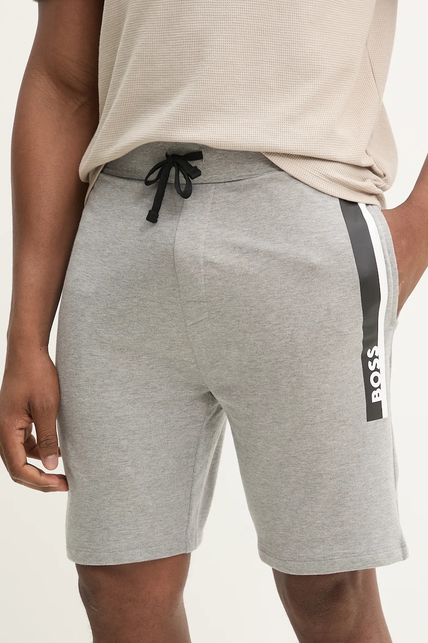 BOSS pantaloni scurți din bumbac bărbați, culoarea gri, 50540630 BOSS pantaloni scurți din bumbac bărbați, culoarea gri, 50540630
