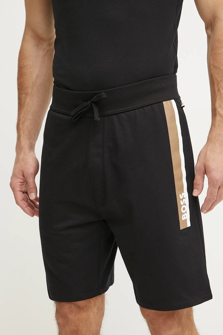 BOSS pantaloni scurți din bumbac bărbați, culoarea negru, 50540630 BOSS pantaloni scurți din bumbac bărbați, culoarea negru, 50540630