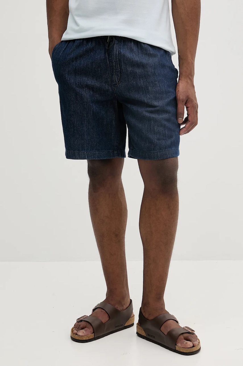 BOSS Orange pantaloni scurți  jeans culoarea bleumarin, 50537789