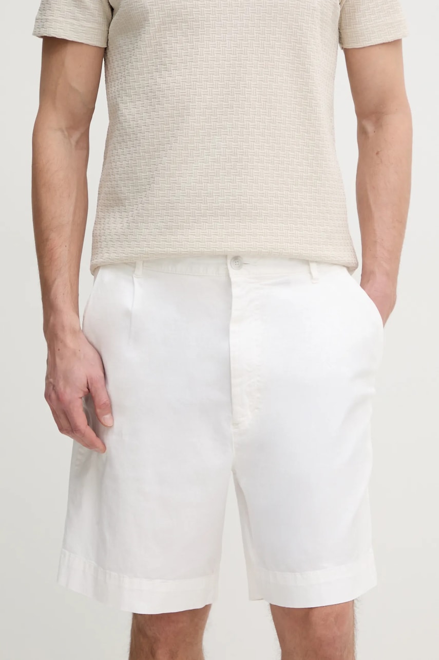 BOSS pantaloni scurti barbati, culoarea alb, 50546320