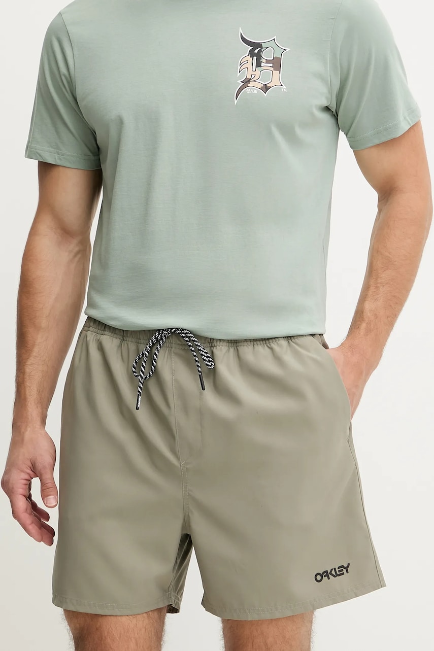 Levně Kraťasy Oakley pánské, zelená barva, FOA404310