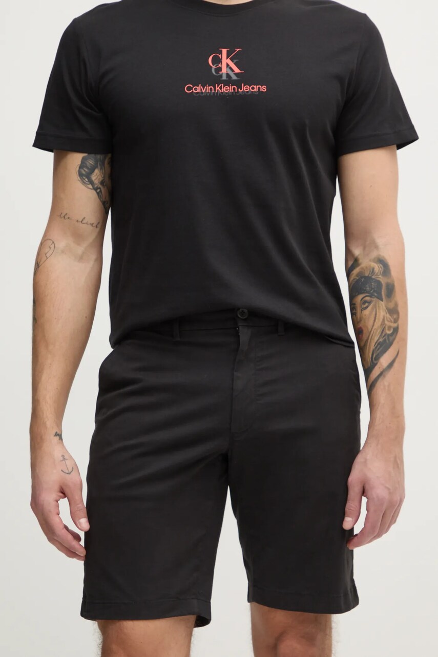 Levně Kraťasy Calvin Klein pánské, černá barva, K10K114063