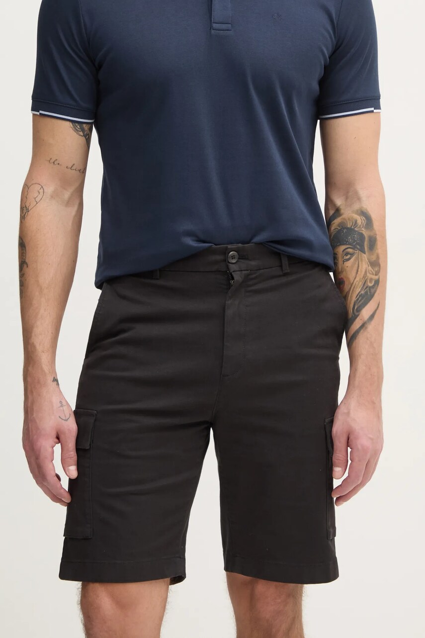 Levně Kraťasy Calvin Klein pánské, černá barva, K10K114067