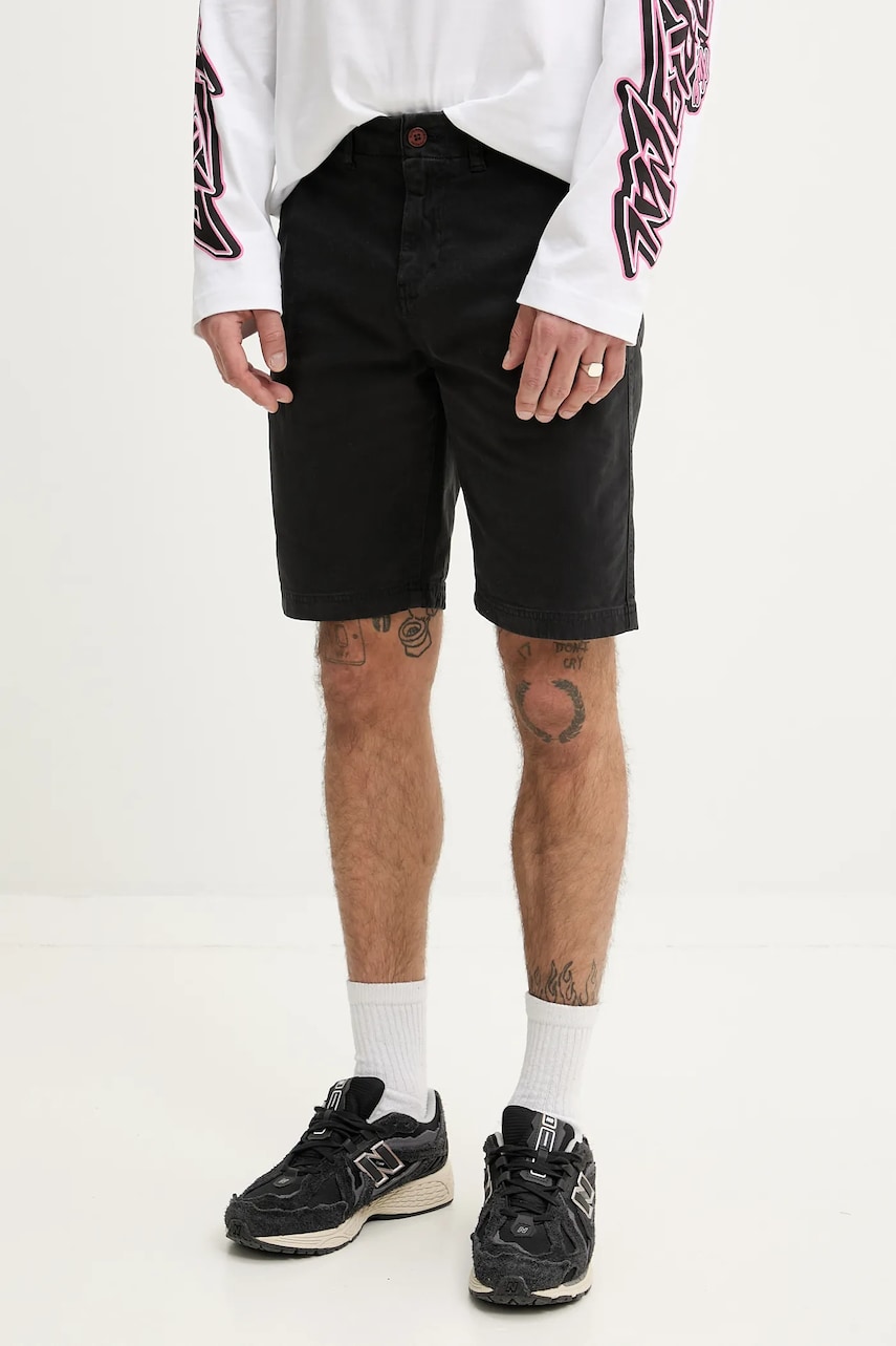 Superdry pantaloni scurți bărbați, culoarea negru, M7110397A-AFB