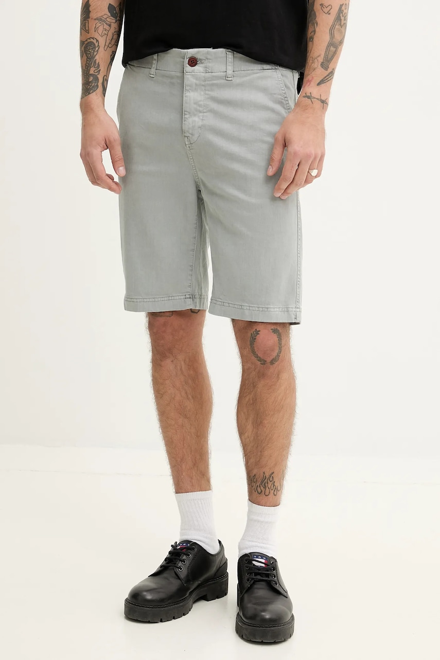 Superdry pantaloni scurți bărbați, culoarea gri, M7110397A-E4A