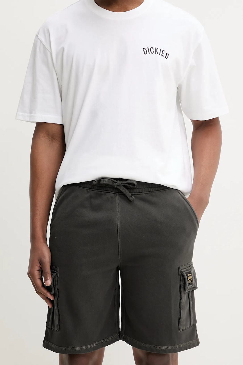 Superdry pantaloni scurți din bumbac bărbați, culoarea negru, M7110480A-AFB Superdry pantaloni scurți din bumbac bărbați, culoarea negru, M7110480A-AFB