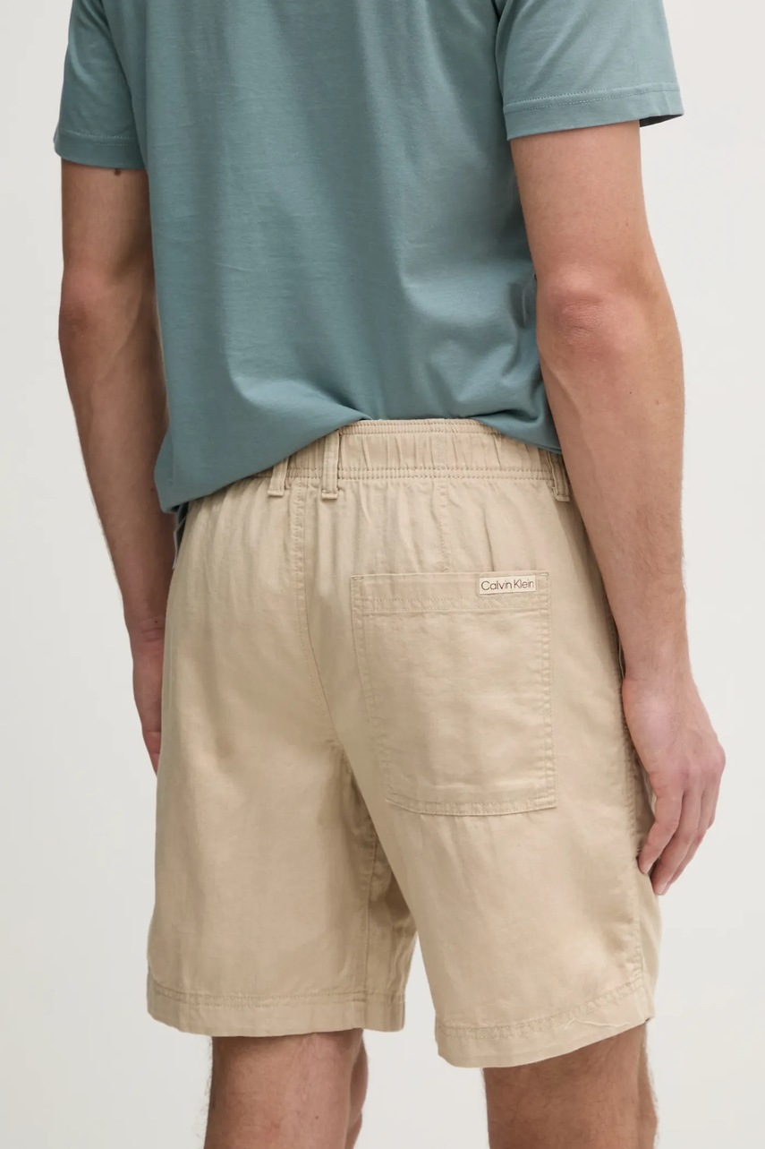 Λινό σορτς Calvin Klein Jeans φωτογραφία