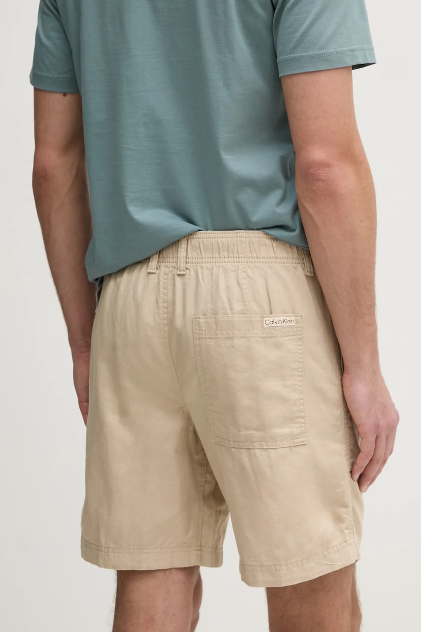 Šortky s prímesou ľanu Calvin Klein Jeans
