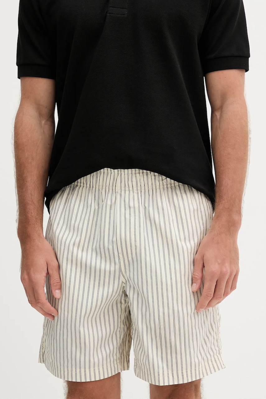 Levně Bavlněné šortky Calvin Klein Jeans pánské, béžová barva, J30J327375