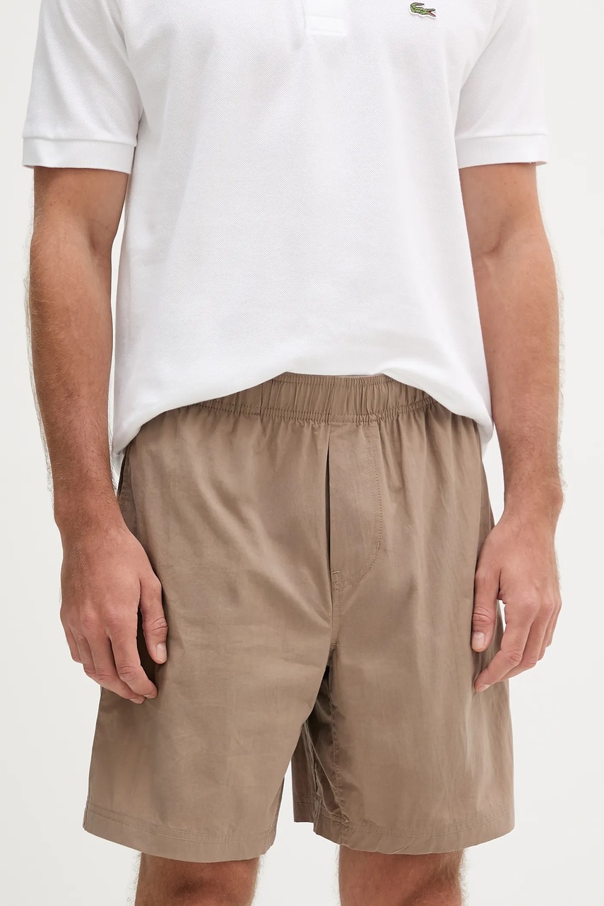 Levně Bavlněné šortky Calvin Klein Jeans pánské, hnědá barva, J30J327375