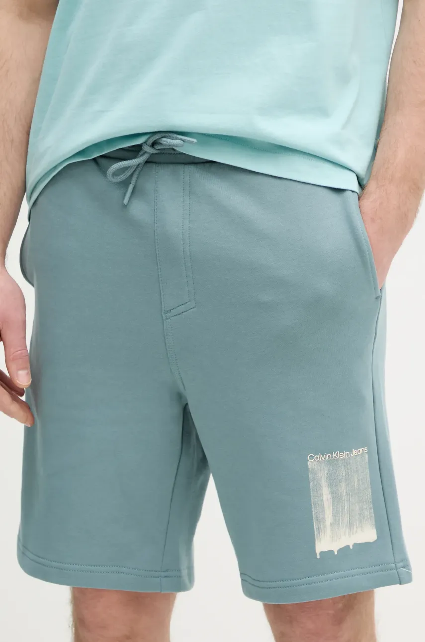 Levně Kraťasy Calvin Klein Jeans pánské, modrá barva, J30J327528