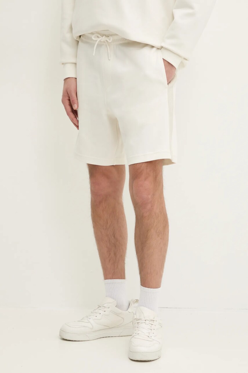 Levně Kraťasy Calvin Klein Jeans pánské, bílá barva, J30J327246