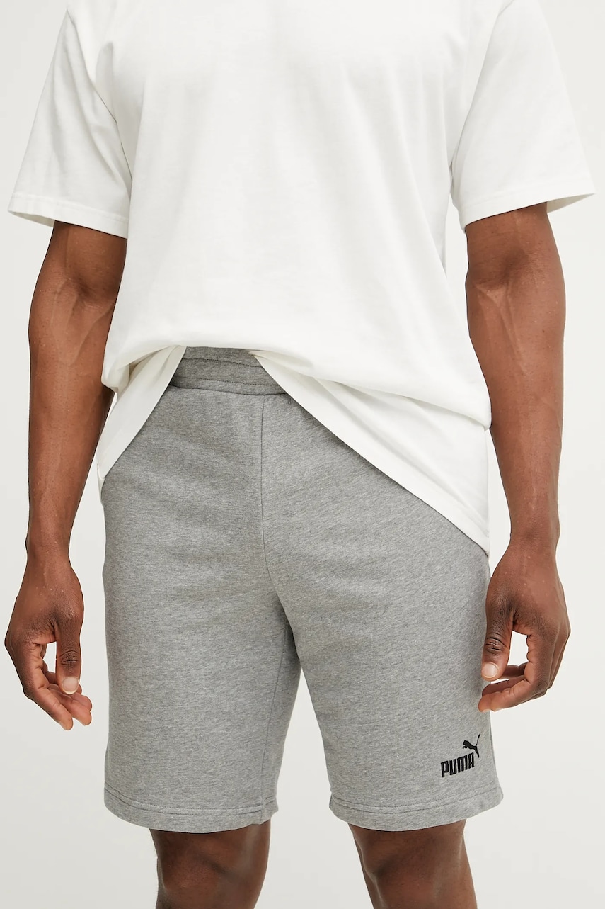Puma pantaloni scurți bărbați, culoarea gri, melanj, 682594 Puma pantaloni scurți bărbați, culoarea gri, melanj, 682594