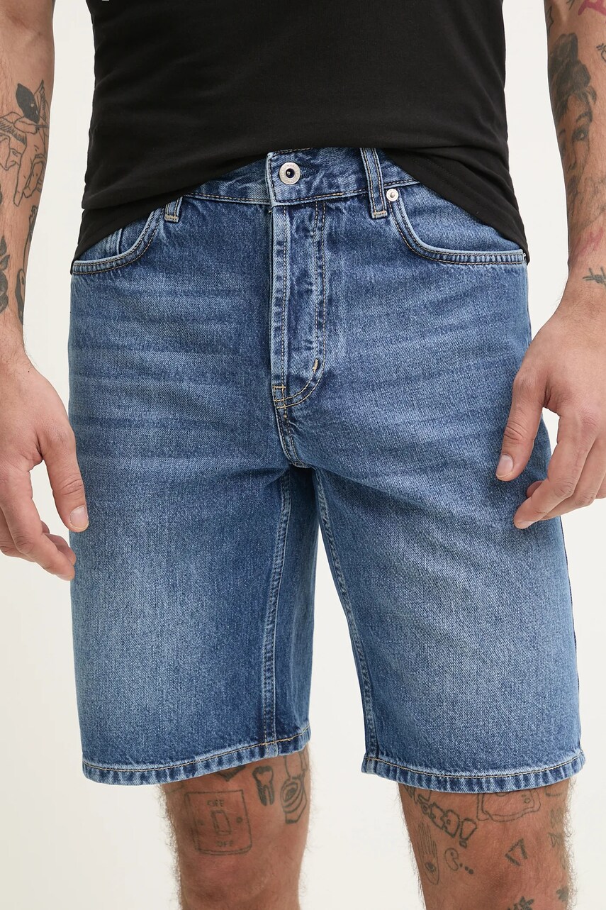 Levně Džínové šortky Karl Lagerfeld Jeans pánské, modrá barva, A2M10132