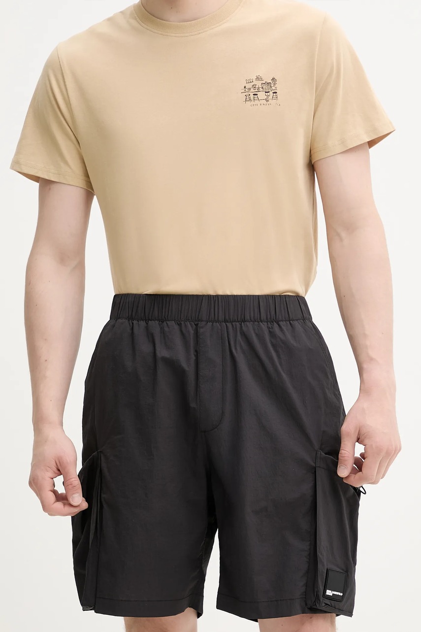 Karl Lagerfeld Jeans pantaloni scurti barbati, culoarea negru, A2M10021