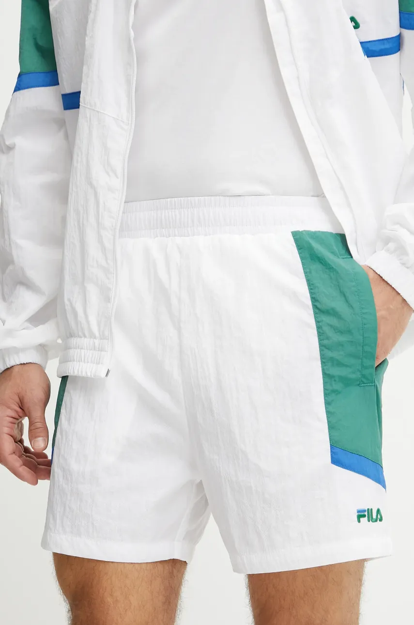 Levně Kraťasy Fila Lochristi pánské, bílá barva, FAM0918