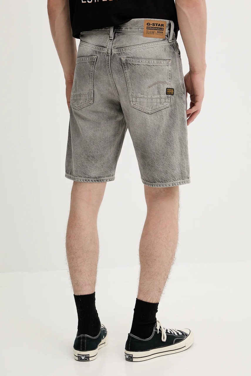 Βαμβακερό τζιν σορτς G-Star χρώμα: γκρι, D24411-D933 φωτογραφία