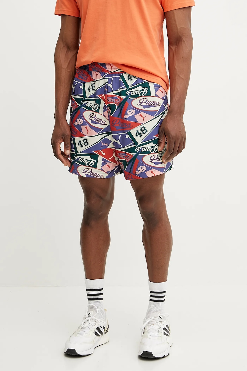 Puma pantaloni scurți culoarea violet, 629630