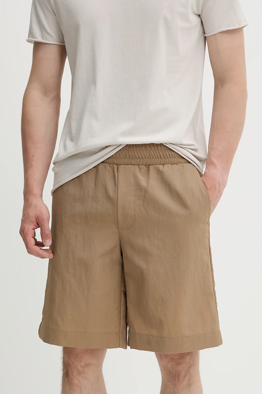 Won Hundred pantaloni scurți culoarea maro, 3528-13056