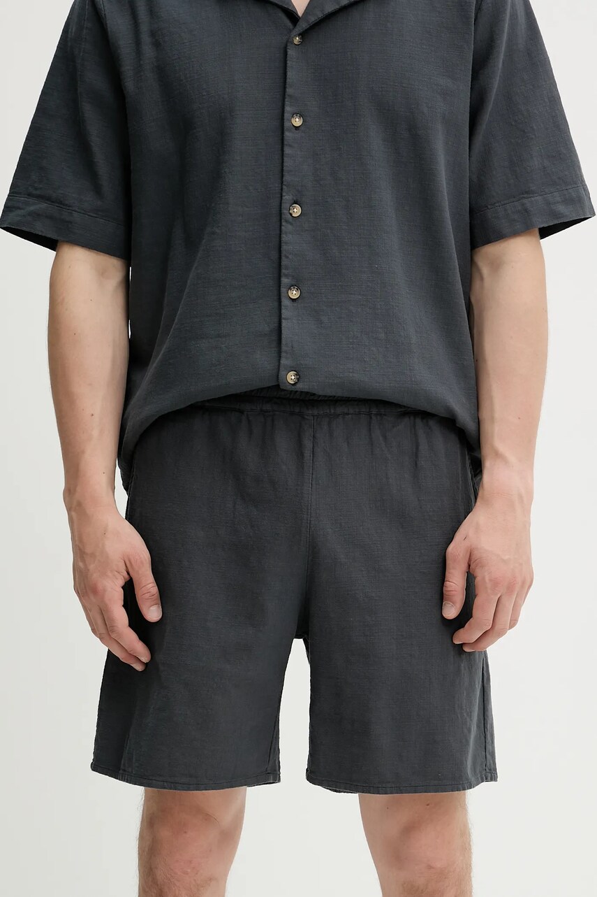 Won Hundred pantaloni scurti  din bumbac culoarea gri, 3561-14234