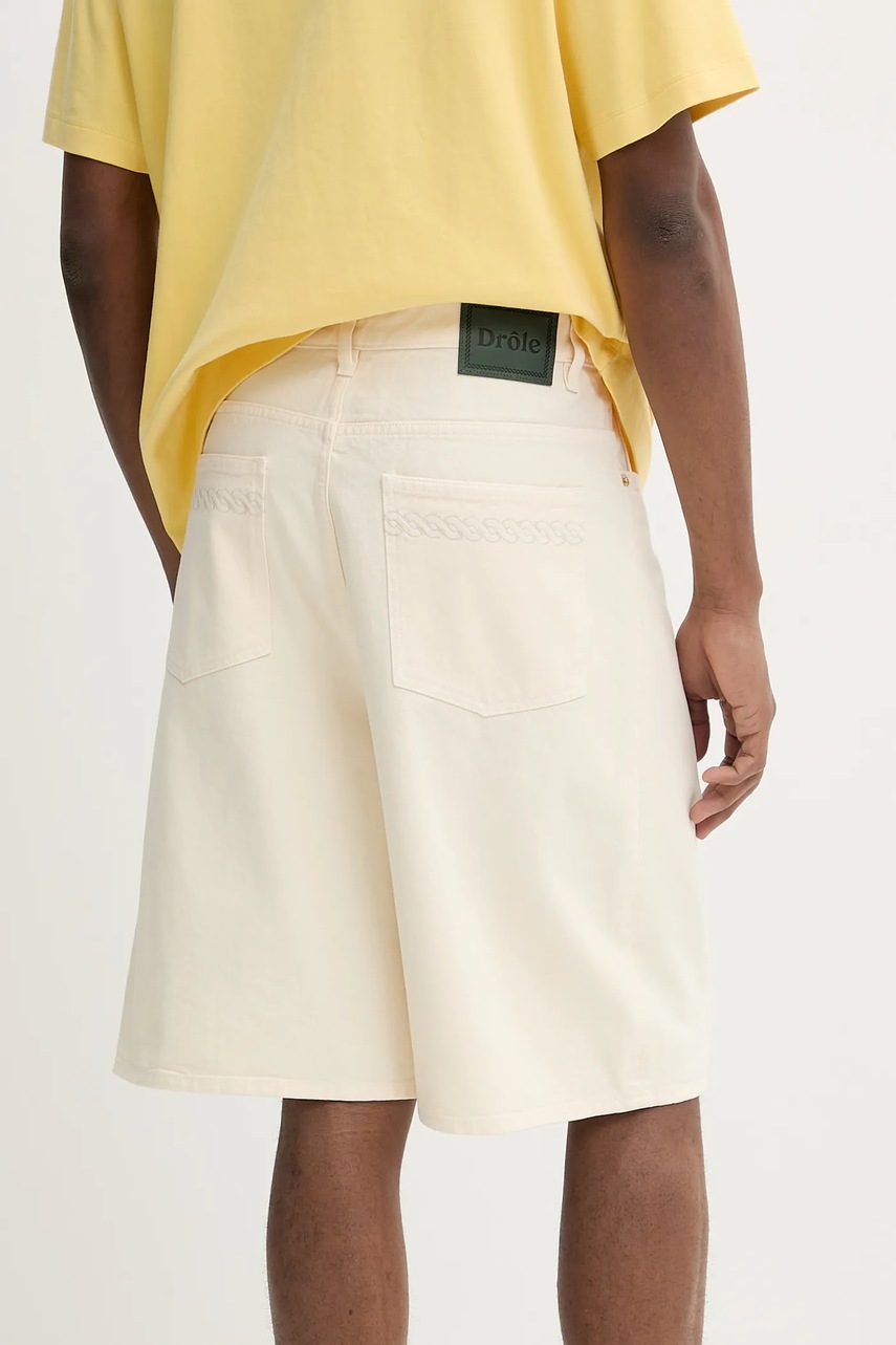 Βαμβακερό σορτσάκι Drôle de Monsieur Le Short Baggy χρώμα: μπεζ, G-BS147-CO188-OW φωτογραφία