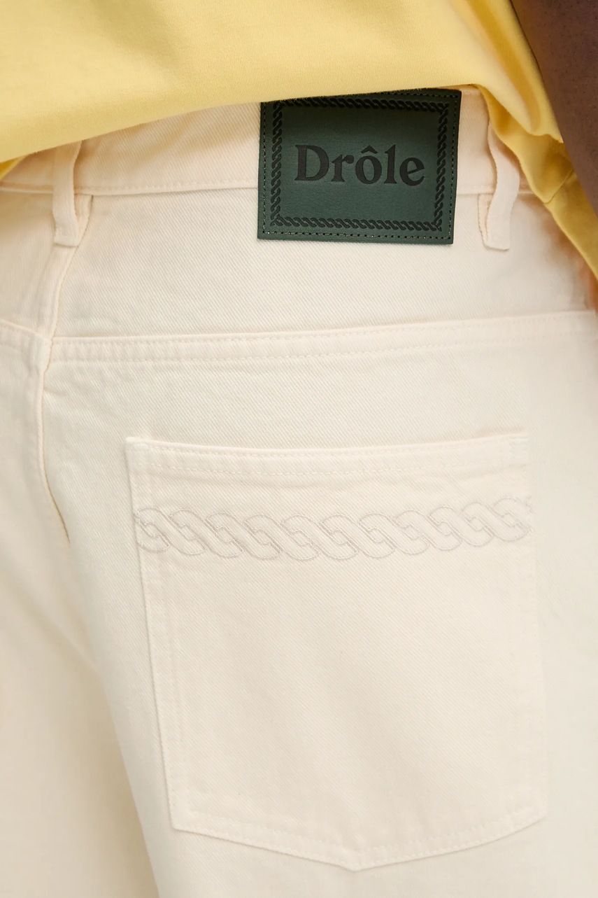 Βαμβακερό σορτσάκι Drôle de Monsieur Le Short Baggy χρώμα: μπεζ, G-BS147-CO188-OW φωτογραφία